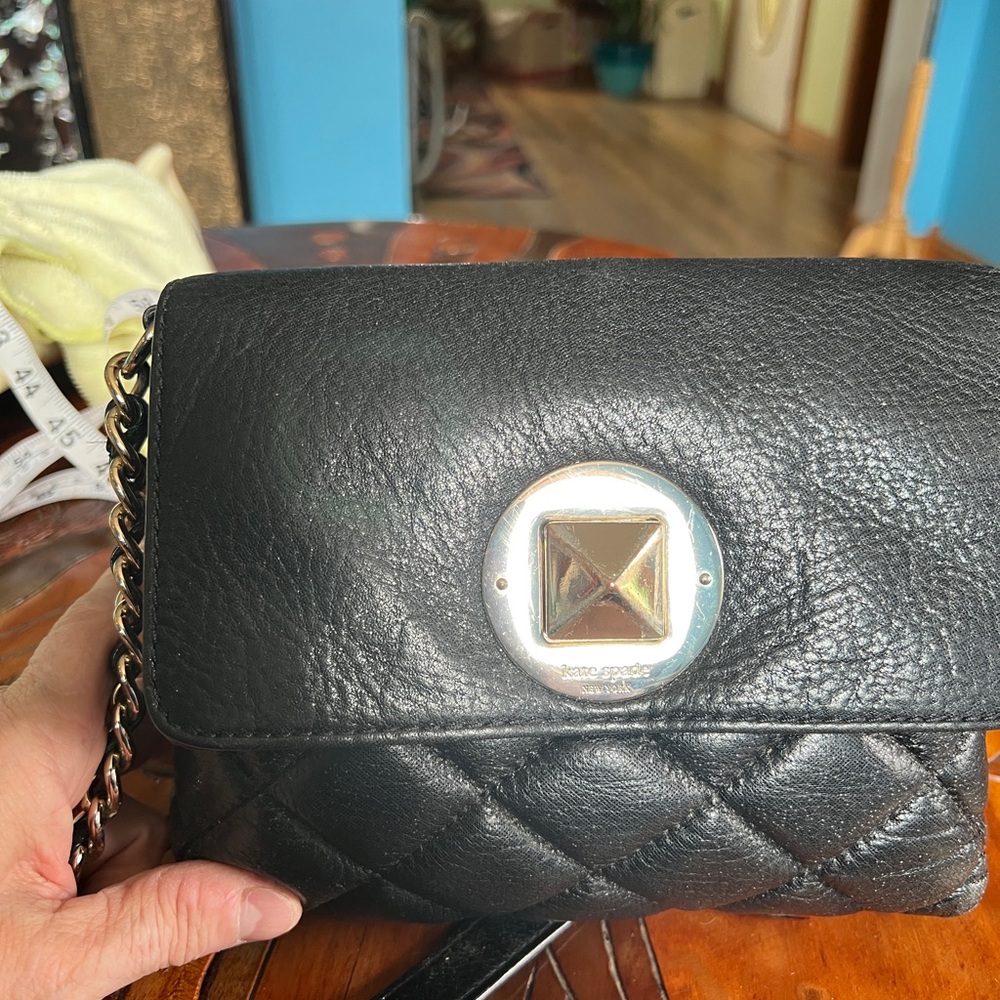 Kate Spade Black Quilted Leather Crossbody Bag